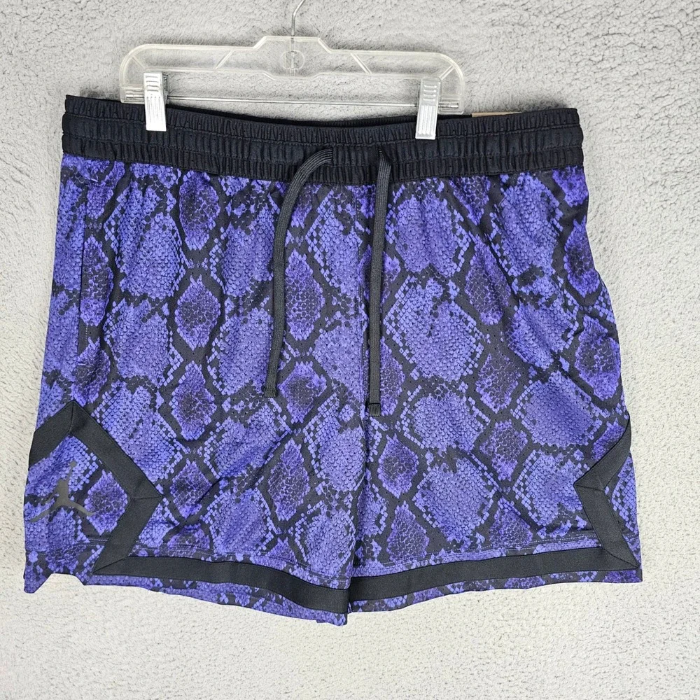 Jordan Shorts Mens XL Purple Snakeskin Print Jumpman Mesh Basketball Athletic